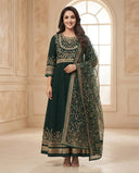 Royal Bottle Green Anarkali  set