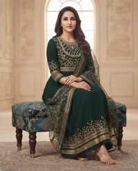 Royal Bottle Green Anarkali  set
